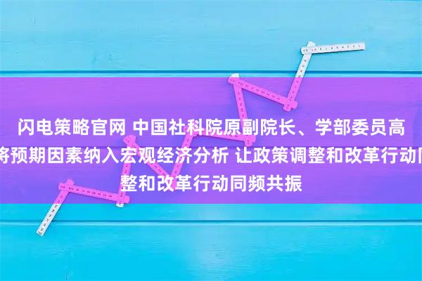 闪电策略官网 中国社科院原副院长、学部委员高培勇： 将预期因素纳入宏观经济分析 让政策调整和改革行动同频共振