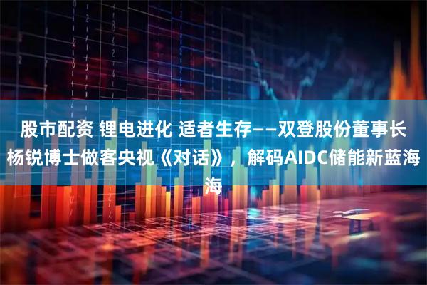 股市配资 锂电进化 适者生存——双登股份董事长杨锐博士做客央视《对话》，解码AIDC储能新蓝海